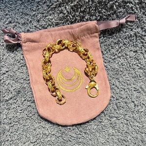 Jane Win chunky Gold Starry Rolo Chain Link Bracelet